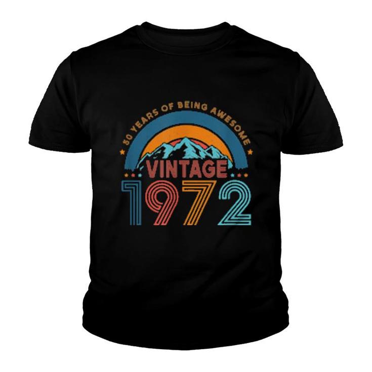 50 Years Old Retro 80S Style 50Th Birthday Born In 1972  Youth T-shirt