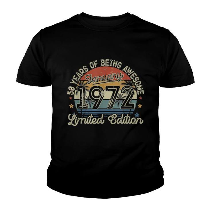 50Th Birthday January 1972 Decoration 50 Yrs Old  Youth T-shirt