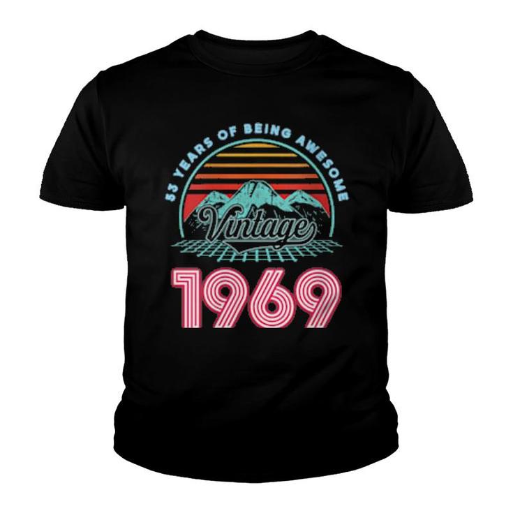 53 Years Old Retro 80S Style 53Rd Birthday Born In 1969  Youth T-shirt