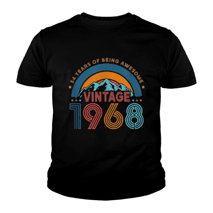 54 Years Old Retro 80S Style 54Th Birthday Born In 1968  Youth T-shirt