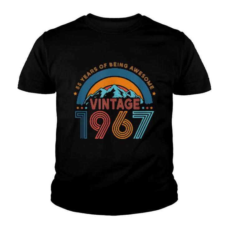 55 Years Old Retro 80S Style 55Th Birthday Born In 1967  Youth T-shirt