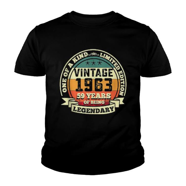 59Th Birthday Vintage Retro Legendary 1963 59 Years Old  Youth T-shirt