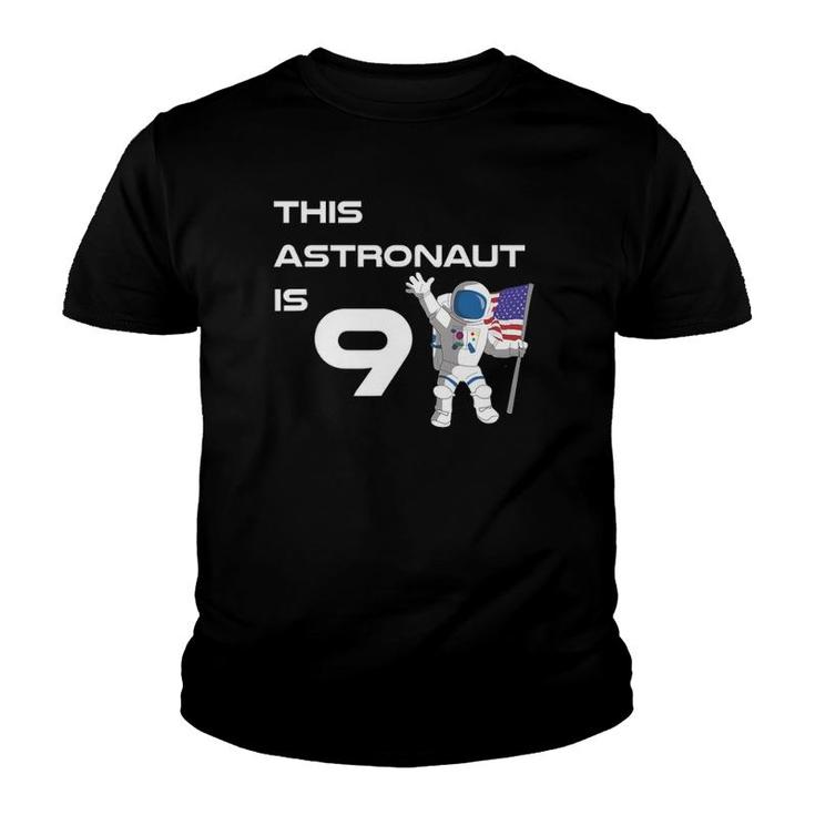9 Years Old Outer Space Birthday Party 9Th Birthday  Youth T-shirt