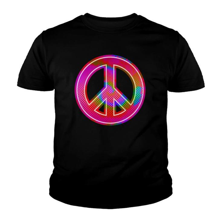 90S Rave  Psychedelic Tie Dye Hippie Peace Sign Youth T-shirt