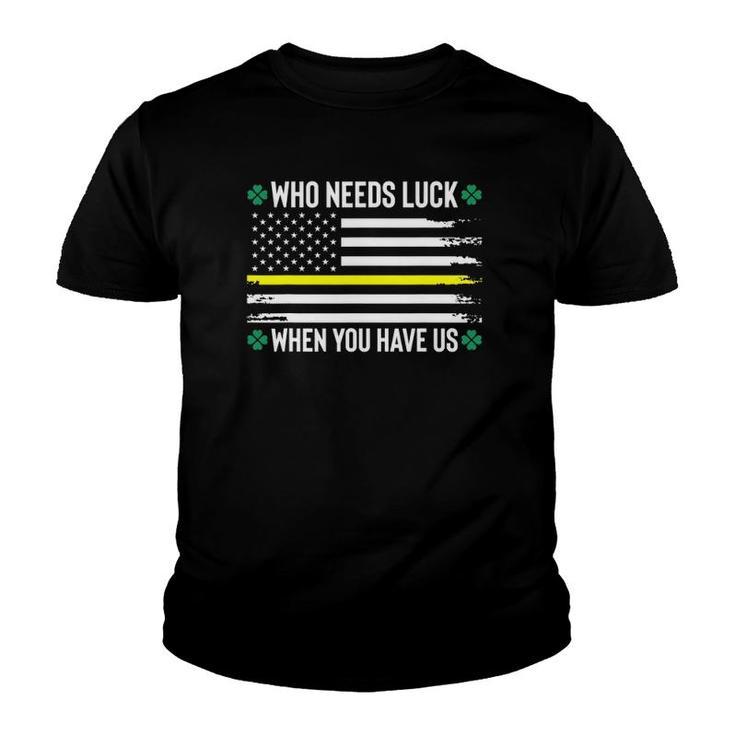 911 Dispatcher St Patrick's Day Flag Youth T-shirt