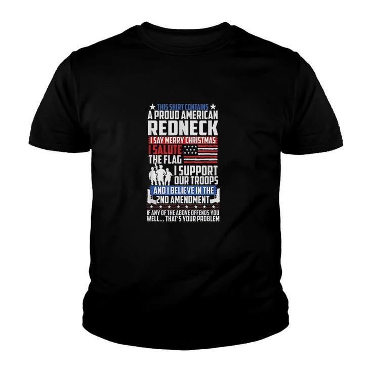 A Proud American Redneck Support Youth T-shirt