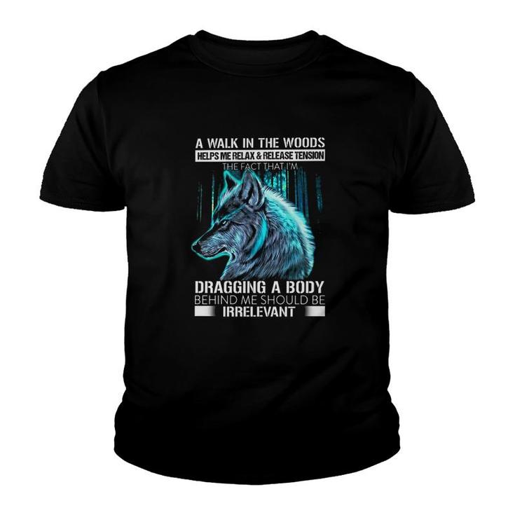 A Walk In The Woods Wolf Lover Youth T-shirt