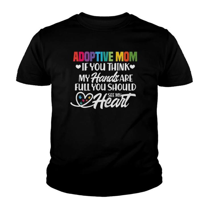 Adoptive Mom Adoption Foster Mom Mother Youth T-shirt