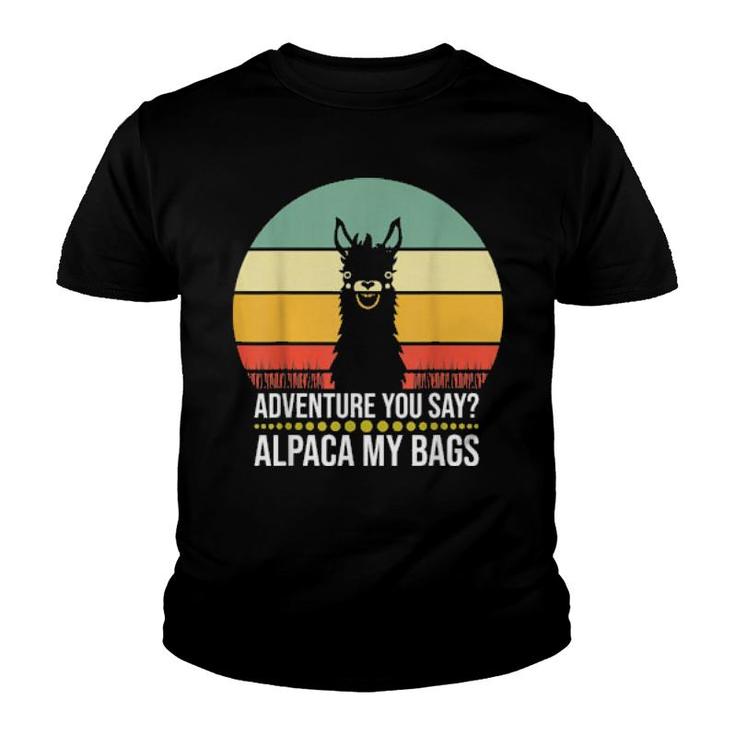 Adventure Alpaca My Bags Alpaca  Youth T-shirt
