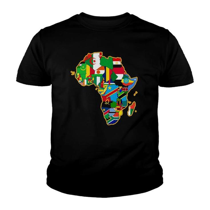 Africa Continent Flag  Geography Youth T-shirt