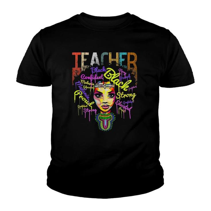 African American Black History Teacher Women Dashiki Youth T-shirt