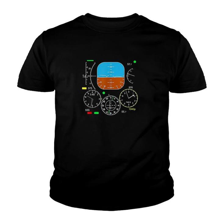 Airplane Cockpit Control Panel Youth T-shirt