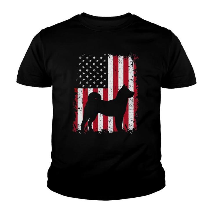Akita 4Th Of July Patriotic American Usa Flag Gift Youth T-shirt