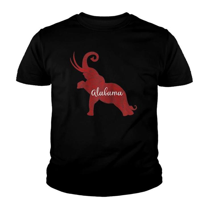 Alabama State Red Elephant Tide Football Distressed Raglan Baseball Tee Youth T-shirt