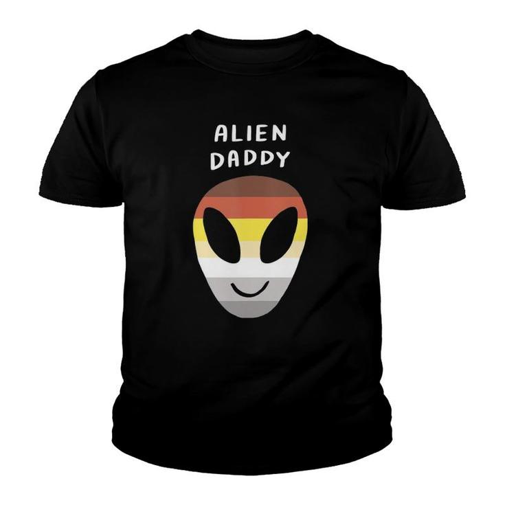 Alien Daddy Gay Funny Lgbtq Aesthetic Bear Pride Flag Space  Youth T-shirt