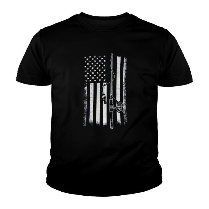 American Flag Fishing Youth T-shirt