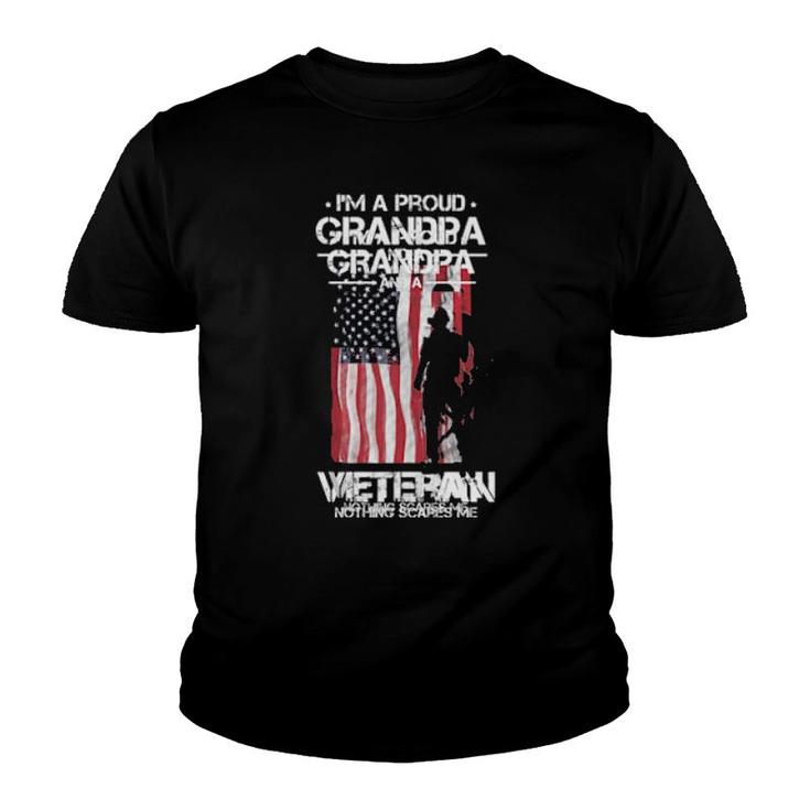 American Flag Us Grandpa Vet Veterans Day  Youth T-shirt