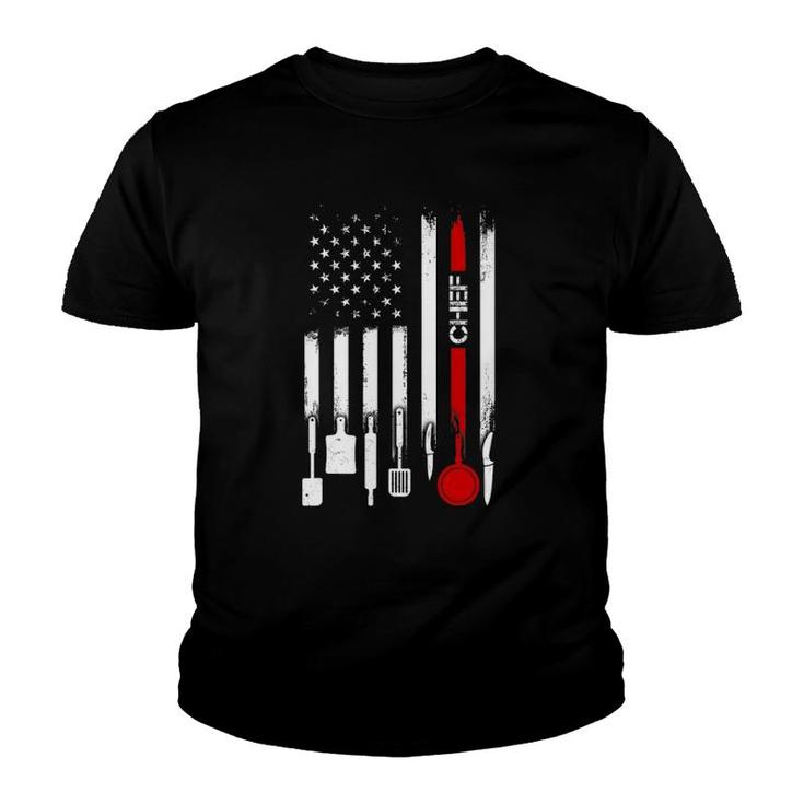 American Flag With Cheffor Women Men Father Youth T-shirt