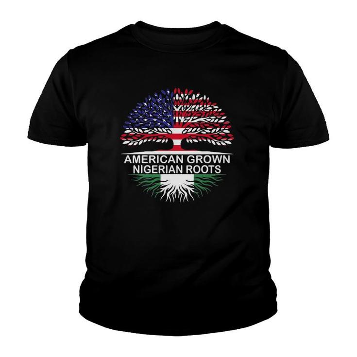 American Grown Nigerian Roots Nigeria Flag Youth T-shirt