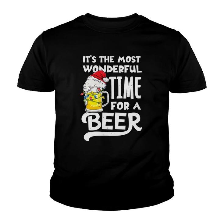 American Santa Claus It's The Most Wonderful Time For A Beer Youth T-shirt