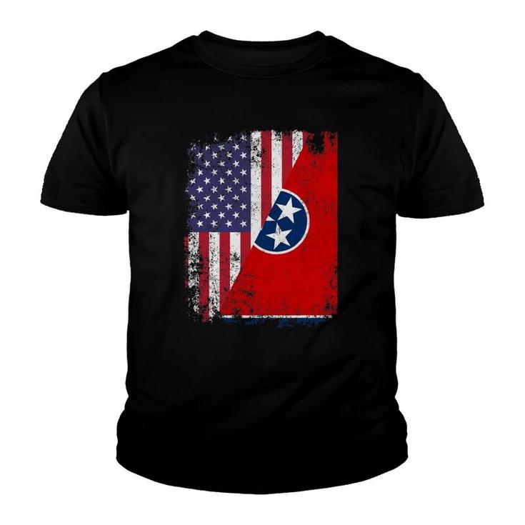 American Tennessean Roots Flags America Usa Tennessee Youth T-shirt