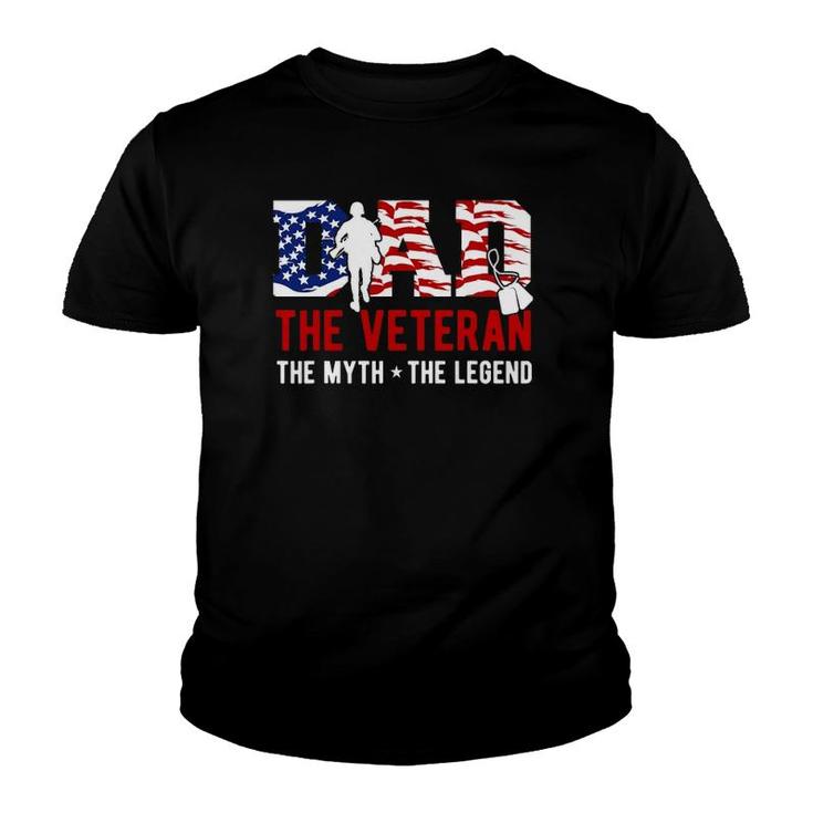 American Veteran Grandpa - Dad Veteran Myth Legend Youth T-shirt