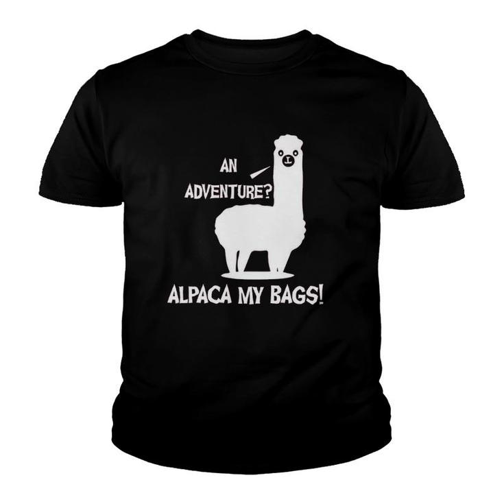 An Adventure Alpaca Bag Funny Vacation Youth T-shirt