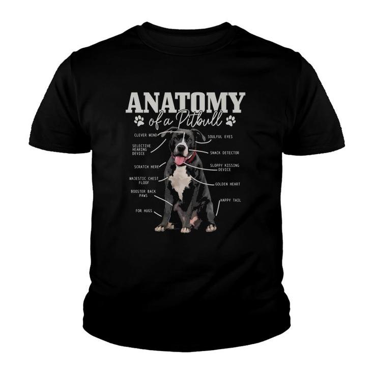 Anatomy Of A Pitbull Dog Funny Cute Pitbull Mom Pitbull Dad  Youth T-shirt