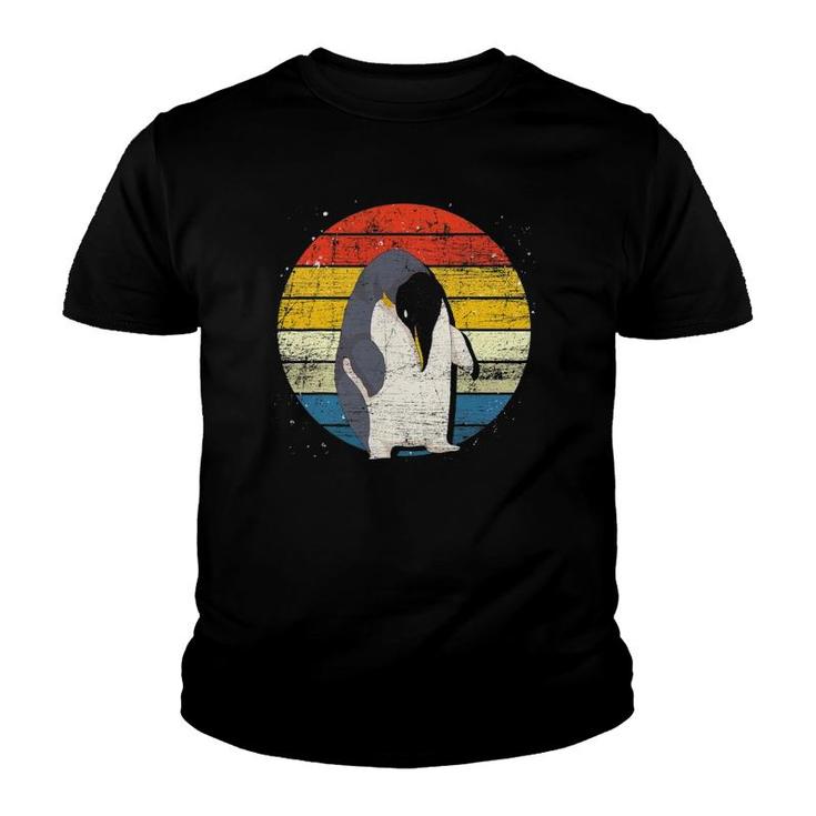 Antarctica Zoo Animal Penguin Lover Retro Penguin Youth T-shirt