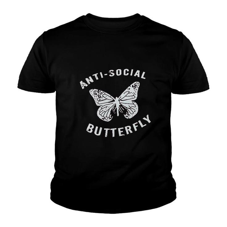 Antisocial Butterfly Funny Youth T-shirt