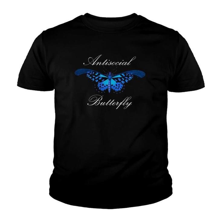 Antisocial Butterfly  Introvert Funny Social Anxiety Youth T-shirt