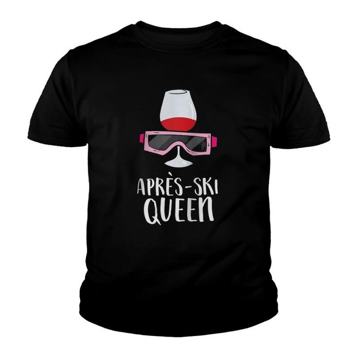 Aprés Ski Queen Winter Sports Wine Lover Youth T-shirt