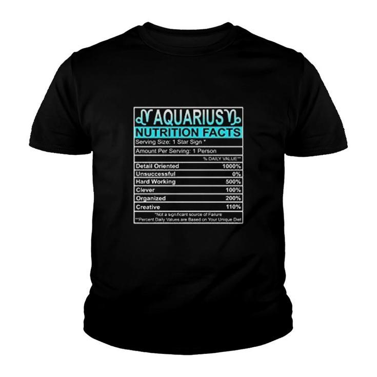 Aquarius Nutrition Facts Youth T-shirt