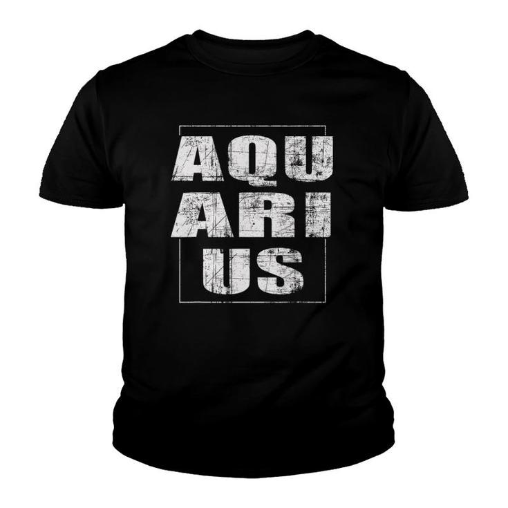 Aquarius Zodiac Sign Horoscope Aquarius Distressed Youth T-shirt