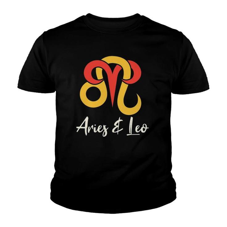 Aries And Leo Couple Zodiac Relationship Horoscope Men Women Youth T-shirt