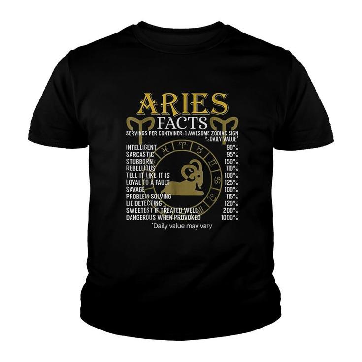 Aries Facts Zodiac Youth T-shirt