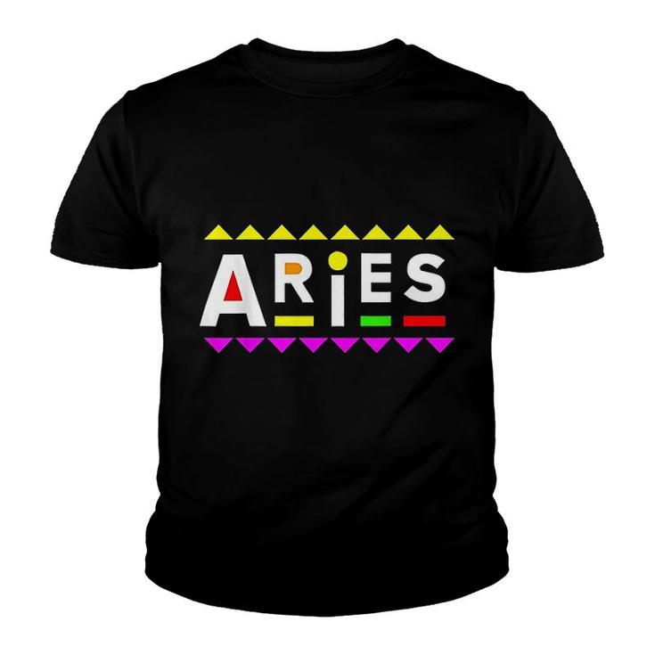 Aries Zodiac Design 90s Style Youth T-shirt