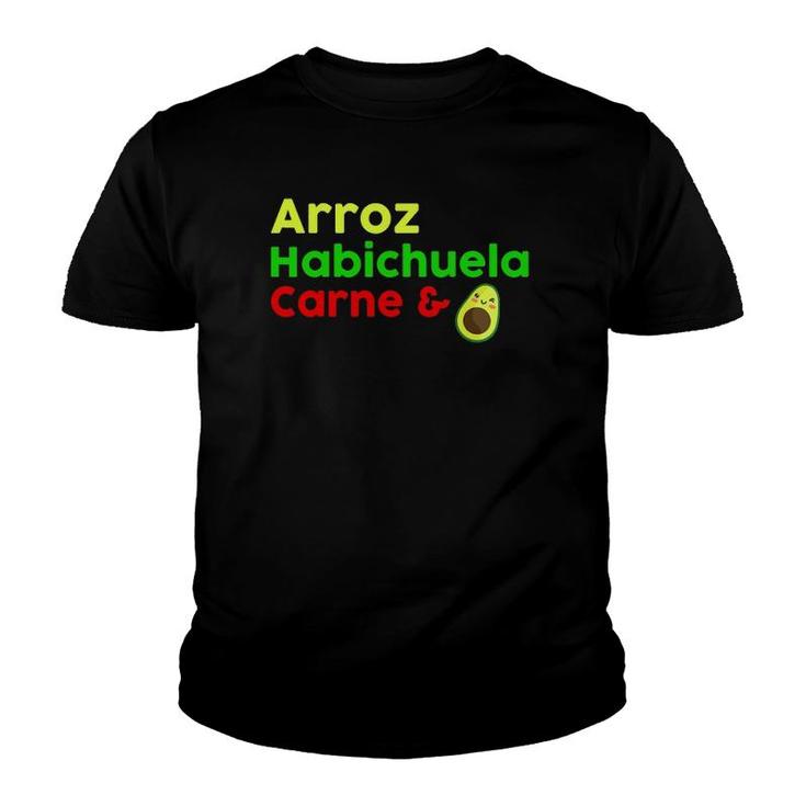 Arroz Habichuela Carne Aguacate Spanish Youth T-shirt