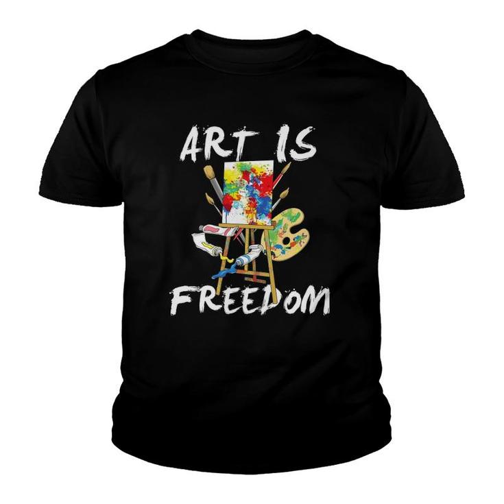 Art Is Freedom - Art Is Freedom Painting Brush Youth T-shirt