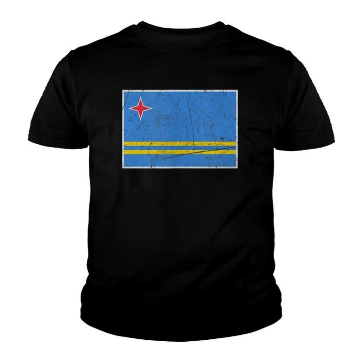 Aruba Flag With Vintage Aruban National Colors  Youth T-shirt