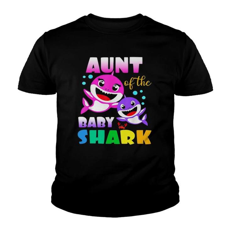 Aunt Of The Baby Birthday Shark Aunt Shark Christmas Youth T-shirt