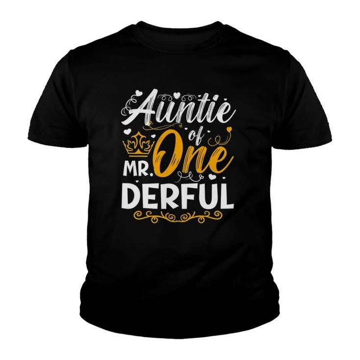 Auntie Of Mr Onederful Party Matching Family 1St Birthday Youth T-shirt