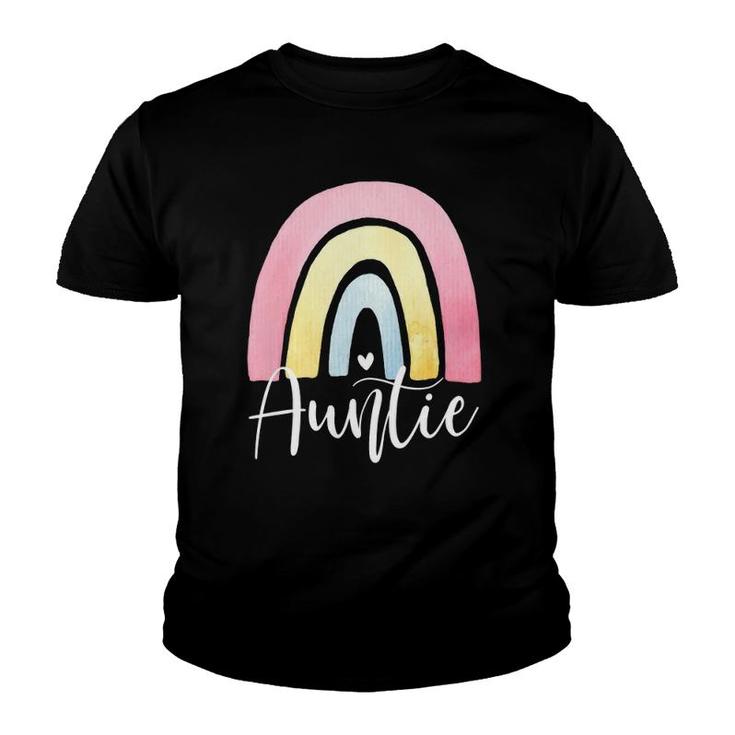 Auntie Rainbow Mother's Day Gift For Women Aunt From Nephew Youth T-shirt