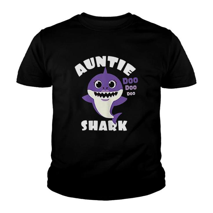 Auntie Shark Gift Cute Shark Baby Design Youth T-shirt