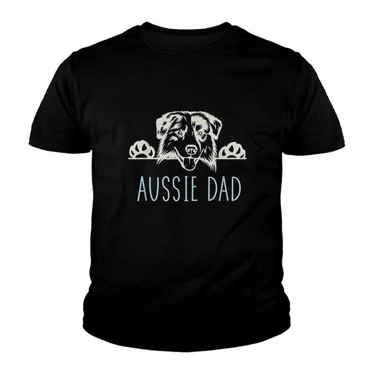 Aussie Dad With Australian Shepherd Youth T-shirt