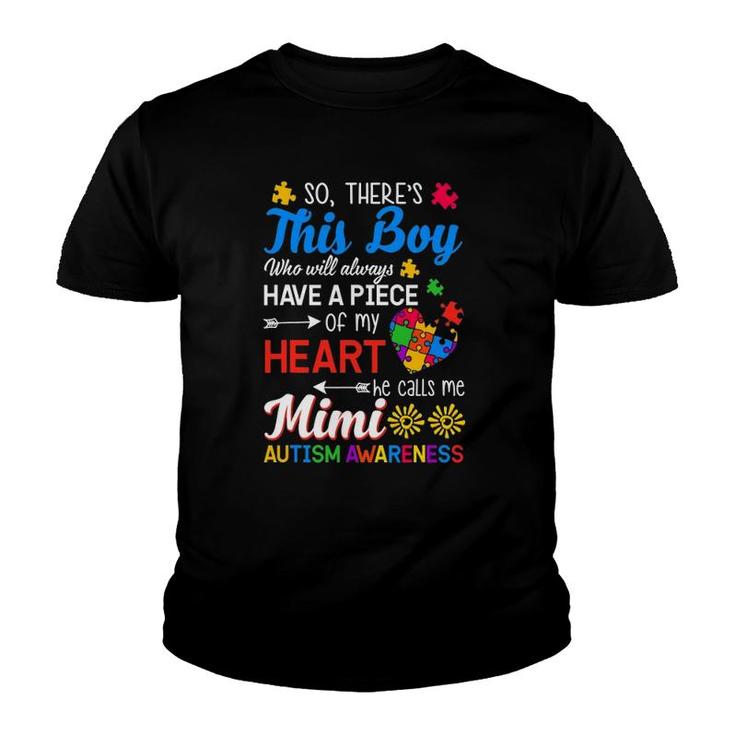 Autism Awareness Grandson Grandma Mimi Gift Youth T-shirt
