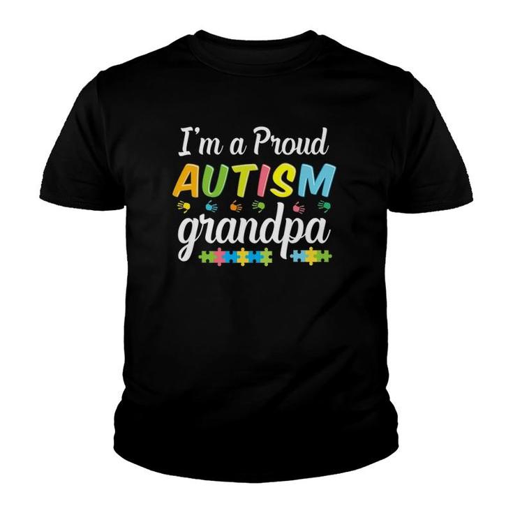 Autism Grandpa Awareness For I'm A Proud Grandfather Warrior Youth T-shirt