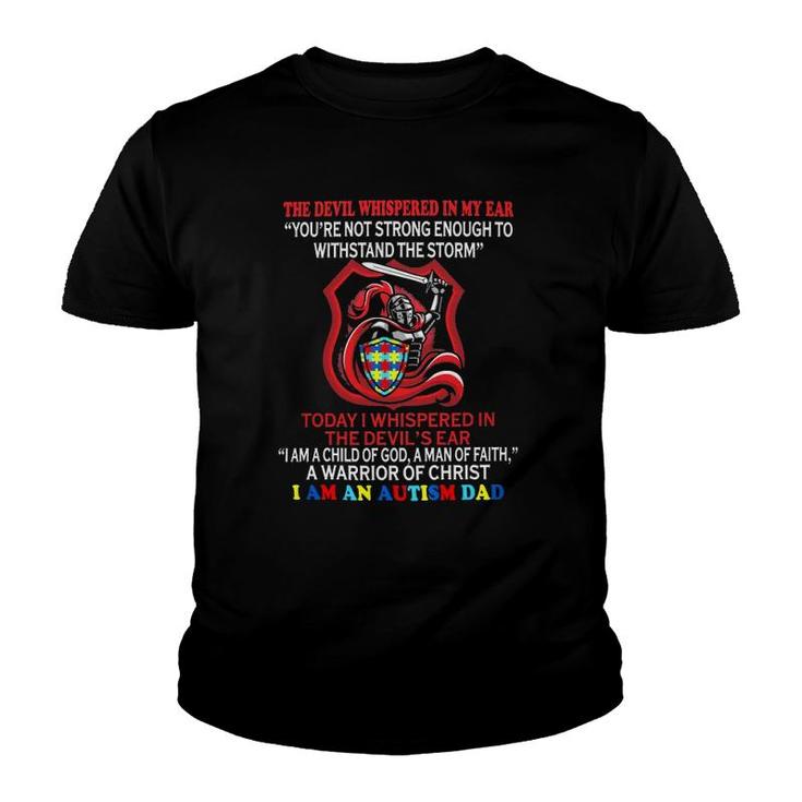 Autism Im An Dad A Warrior Of Christ Puzzle Youth T-shirt