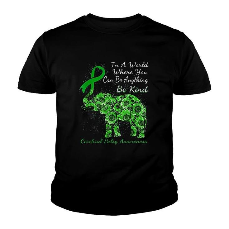 Awareness Sunflower Elephant Be Kind Youth T-shirt