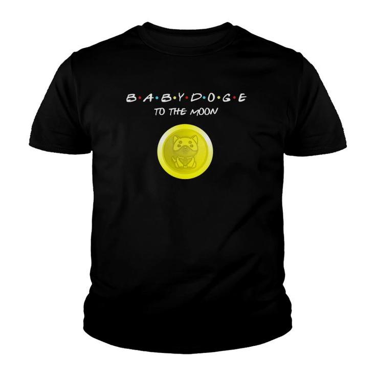 Babydoge To The Moon Meme Cryptocurrency Coin Youth T-shirt